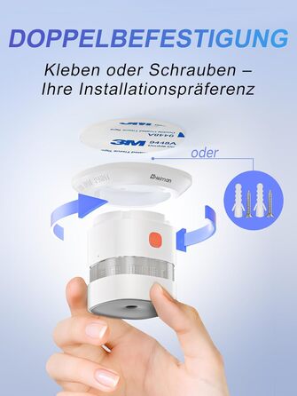 Набір датчиків диму Heiman Mini – 5 шт. з фотоелектричним сенсором, 10 років роботи від батареї, сертифікація EN14604, TÜV, CE, UKCA, DBI, 85 dB, преміум-дизайн