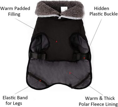 Світловідбиваючі пальто PENIVO для холодної погоди, регульована зимова водонепроникна Вулична куртка для собак, утеплена тепла куртка для собак, светр для маленьких і середніх собак (L,) (XL (комплект з 1), Синій)