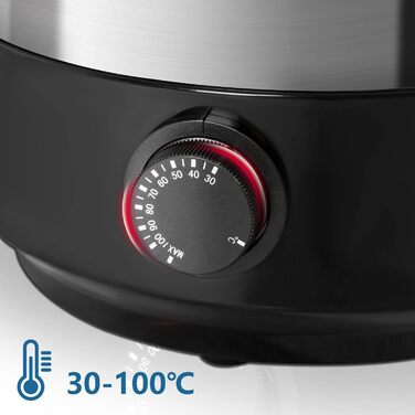 Глювайнер Ribelli 22L з нержавіючої сталі: дозатор гарячих напоїв, регулювання температури 30-100°C, також як пароварка