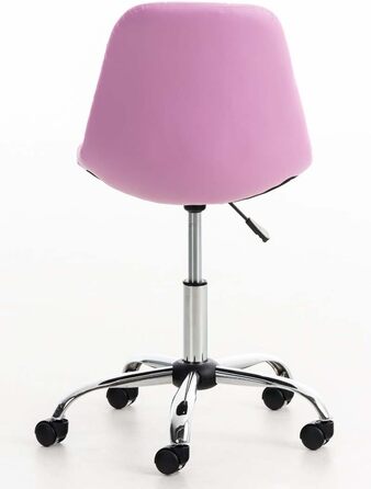 Офісне крісло Emil від CLP: регульована висота, поворотний механізм, штучна шкіра, білий/рожевий