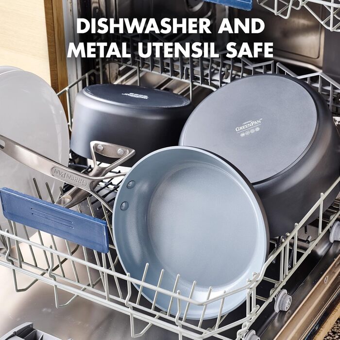 GreenPan Paris Pro сковорода з антипригарним покриттям Hartelox, 25.4 см, без PFAS, для посудомийної машини, сіра