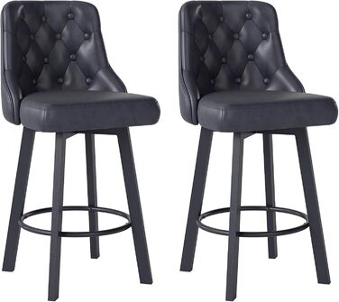 Барні стільці Youhauchair 2 шт., Чорні, регульовані, з підніжкою, 66.5 см, 150 кг