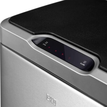 Відро для сміття EKO Mirage Sensor-M 45 л з датчиком руху, нержавіюча сталь, Soft-Close, без відбитків пальців, знімний внутрішній відро та фіксатор для пакетів