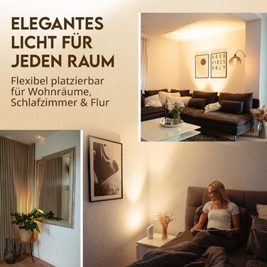 LED прожектор для підлоги (2 шт) білий 6W, напольний світильник для непрямого освітлення вітальні, з лампою GU10 230V, тепле біле світло 2700K