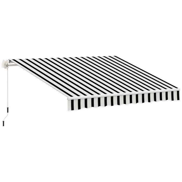 Балконна маркіза Outsunny, 3,95 x 2,45 x 3,50 м, стійка до ультрафіолету, для всіх поверхонь, тент з ручною рукояткою, алюміній, поліестер, синій