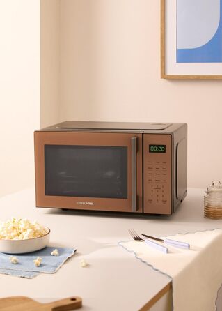 Мікрохвильова піч з грилем Microwave Studio Mokka, 20 л, ретро-стиль, 900 Вт, LCD-дисплей