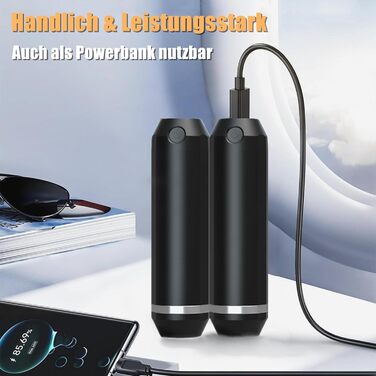 Електричний грілка для рук 10000mAh з Power Bank, багаторазовий, 3 режими нагріву, для активного відпочинку - чорний