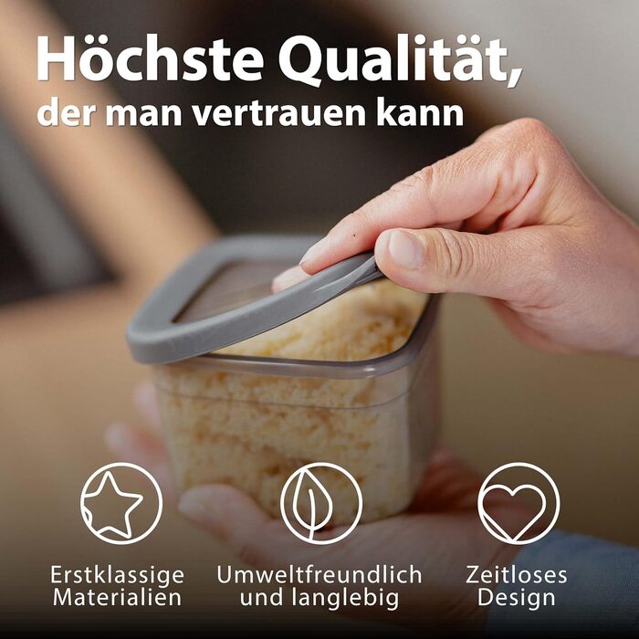 Герметичні контейнери для зберігання продуктів [набір 12 шт], антрацит - Складаються, економія місця для кухні, банки для круп, контейнери для їжі, набір 12 шт (12x1500 мл)