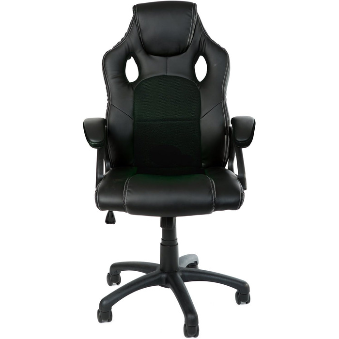 Ігровий крісло Panorama24 для геймерів та офісу, чорний, 9 кольорів, підйомний механізм, до 150 кг, сертифікат TÜV