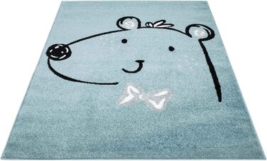 Килим міський дитячий килим bubble kids flat ворс з милим ведмедиком для дитячої кімнати Розмір 160х225 см (80 cmx150 см, бензиновий синій)