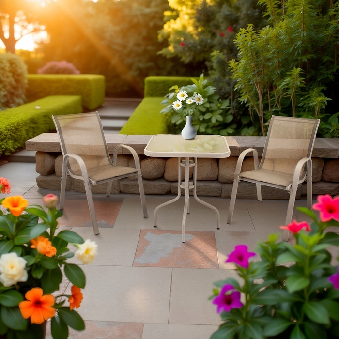 Комплект садових меблів Jumi з техноротанга, бежевий, 3 предмети