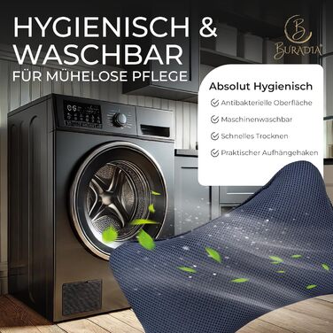 Подушка для ванни з сіткою для прання - Максимальний комфорт та розслаблення з новітньою технологією Air Mesh - Подушка для ванни з 4 міцними присосками - Подушка для шиї/голови (темно-синій)