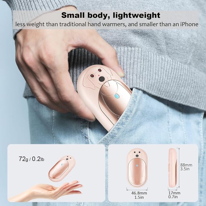 Електричні грілки для рук COTOP, 6000mAh, 2 шт. - USB-C, 3 режими нагріву, для жінок, чоловіків, дітей, катання на лижах, піших прогулянок, зелений (рожевий)