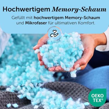 Подушка з піною з пам'яті Cloudpillo - комплект преміум-подушок, регульована висота, 40x80 см, ергономічні та гіпоалергенні подушки