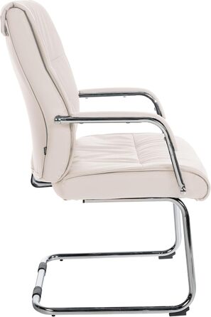 Стілець конференційний Sievert з м'якою оббивкою, екошкіра, кремовий колір - зручний стілець для переговорів та офісу