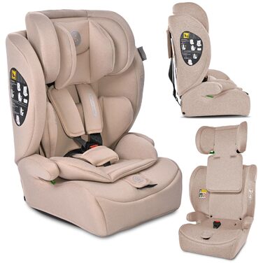 Автокрісло Lorelli Adventure i-Size 9-36 кг, 76-150 см, з регульованою підголівником, 5-точкова система безпеки, бежеве