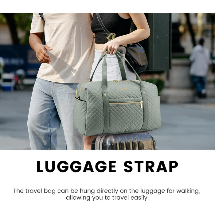 Спортивна сумка LOVEVOOK для жінок з відділенням для ноутбука, 35L, сіро-зелений колір