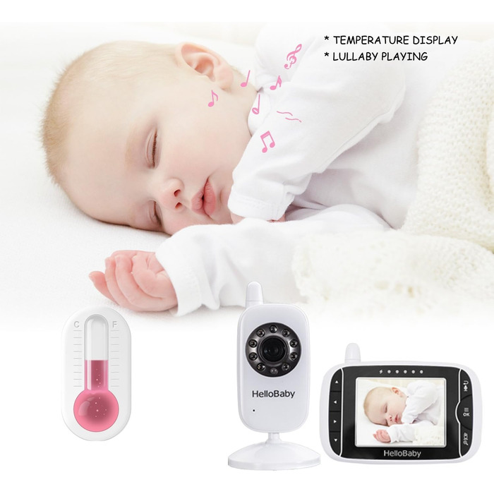 Радіоняня HelloBaby HB32 з камерою та екраном 3.2