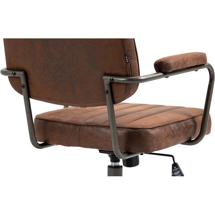 Ергономічне крісло для офісу CLP Natrona I - регульована висота, поворот на 360°, функція гойдання, м'яке сидіння, легкопрохідні ролики, колір: коньяк