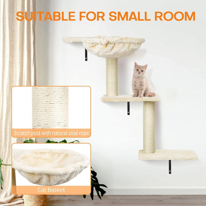 Набір для лазіння для котів - дерев'яні меблі для котів з 4-х частин (світло-сірий)