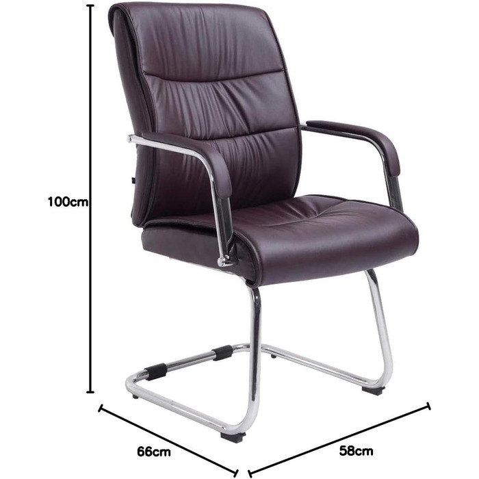 Стілець конференційний Sievert з м'якою оббивкою та штучною шкірою, коричневий