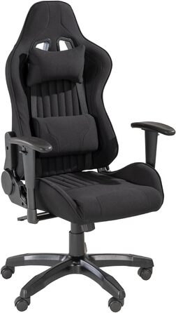 Крісло для керівників Home4You - Чорний - Поліестер - з підлокітниками - в т.ч. подушки для шиї та нирок