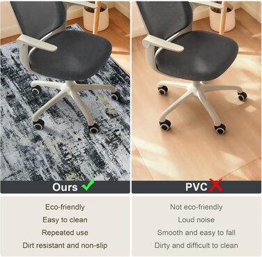 Килимок для підлоги під стілець для твердої підлоги Бохо, килимок для столу, антиковзний килим для офісного стільця (120x150 см, Чорне Золото)