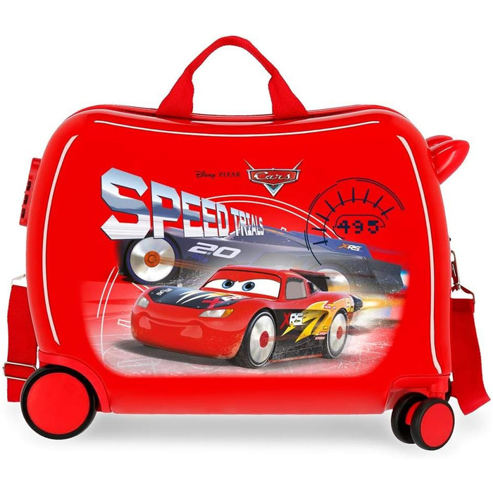 Дитяча валіза Disney Cars Speed Trails червона, 50x38x20 см, ABS, замок, 38л, 2.1кг, 4 колеса, ручна поклажа