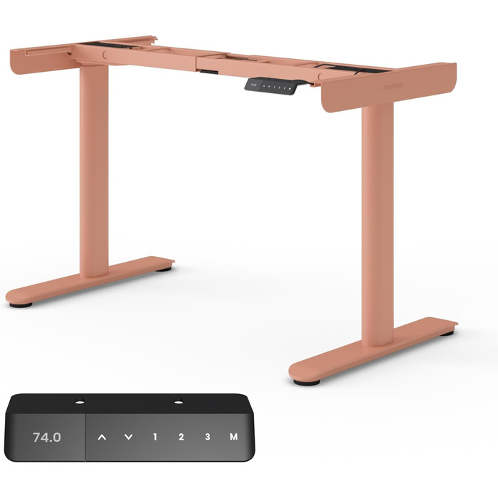 Ergotopia Desktopia One – Регульований стіл, електричний, з подвійним мотором, TÜV-сертифікований, 7 років гарантії (Apricot)