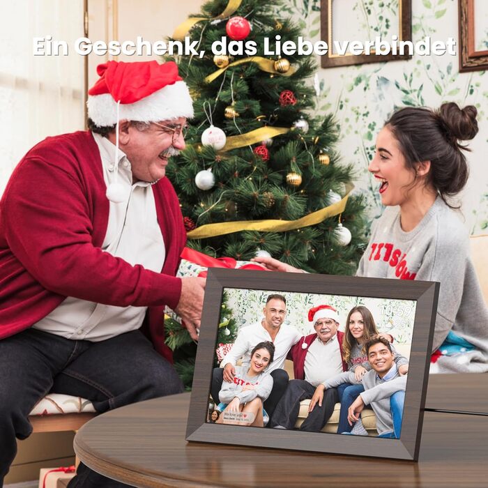 Frameo Цифровий фоторамка WiFi, 10.1 дюйма, HD IPS сенсорний екран, 32 ГБ пам'яті, автоматичне обертання, хмарна підтримка, віддалене завантаження фото та відео