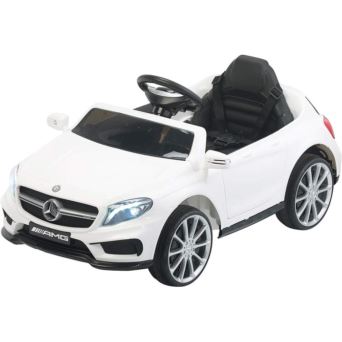 Електромобіль для дітей Mercedes-Benz GLA 45, білий, до 7 км/год, з пультом ДК, MP3