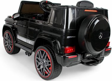 Дитячий електромобіль Mercedes G63 AMG 4x4, 180 Вт, шкіряне сидіння, 4 амортизатори, EVA-колеса, 12V 9Ah, пульт ДК, чорний