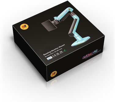 Кріплення для монітора NB Ergonomic для широких моніторів до 60 дюймів, RGB, навантаження до 20 кг, VESA 75/100 (Gulf Blue)