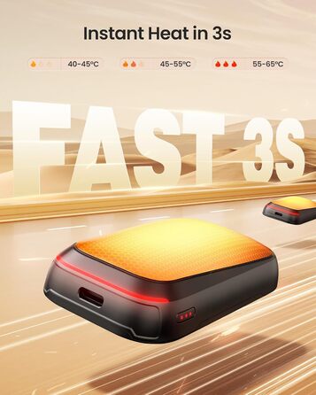 Електричні грілки для рук Gaiatop 2 шт. з магнітом, 4000mAh, USB, багаторазові, швидкий нагрів за 3 секунди, 3 режими, компактні, ідеальні для подарунків чоловікам та жінкам, чорні