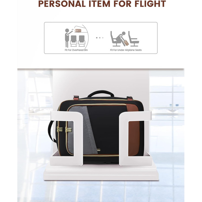 LOVEVOOK Рюкзак для ручної поклажі, дорожній рюкзак для жінок, водонепроникний, з відділенням для взуття, 17-дюймовий ноутбук, 40L, 45x36x20 см, Carry on Luggage (Чорний+сірий+коричневий)