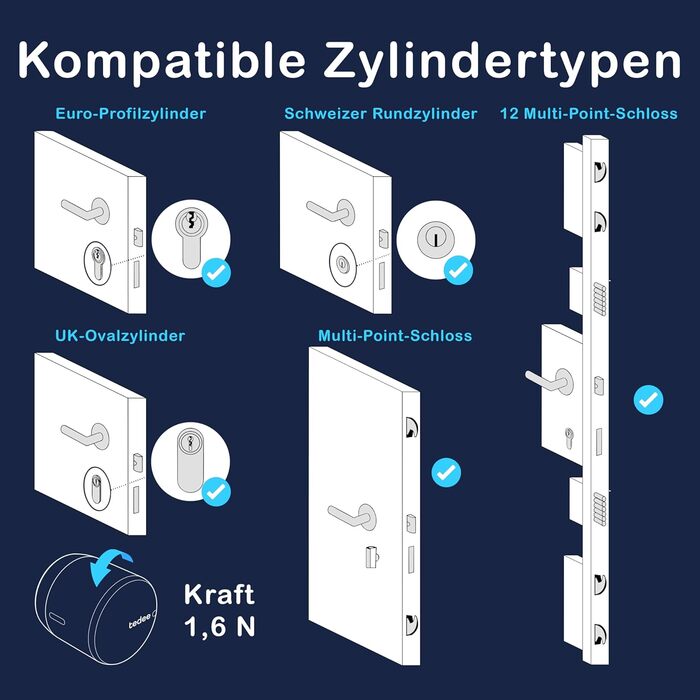 Розумний дверний замок, модернізований, Bluetooth і керування додатками, в т.ч. міст і клавіатура, срібло