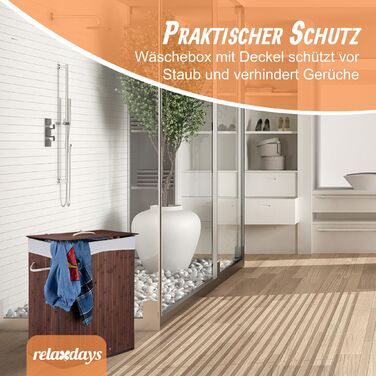 Кошик для білизни Relaxdays з бамбука та кришкою