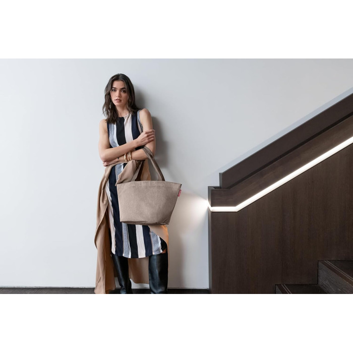 Сумка-шопер Reisenthel Shopper M – стильна та містка сумка з водовідштовхувального матеріалу Herringbone Mokka