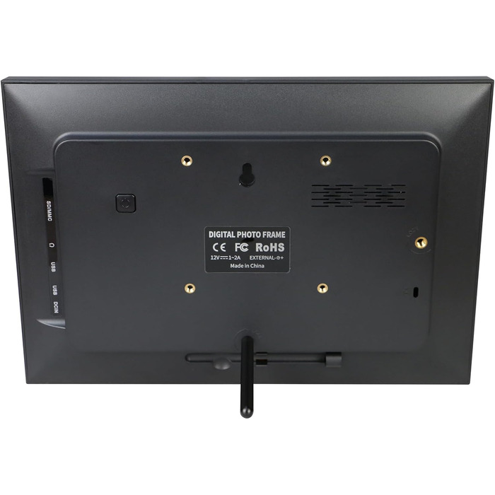 Frameo Цифровий фоторамка 10.1 дюйма з Wi-Fi, HD сенсорний екран, 16GB пам'ять, автоматичне обертання, віддалене завантаження фото та відео, настінний монтаж (чорний)