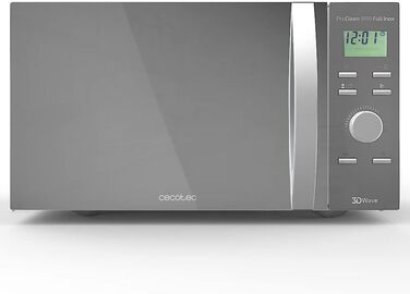 Мікрохвильова піч Cecotec ProClean 3060, 30 л, 700 Вт, 6 режимів, Ready2Clean покриття, 3D Wave, срібляста з грилем