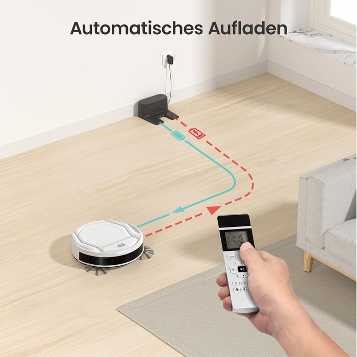 Робот-пилосос LEFANT M330 Pro з функцією миття підлоги, 5000Pa, лазерна навігація, уникнення перешкод PSD, керування через додаток та голосове керування (M210 з пультом ДУ)