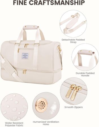 Спортивна сумка LOVEVOOK: дорожня, для вихідних, з відділенням для взуття та мокрих речей, водонепроникна, для пляжу, сауни, ручної поклажі, зелена (M, світло-блакитний)