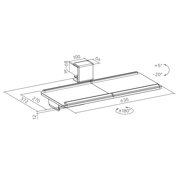 Підставка для клавіатури OfficePro KT163B Black
