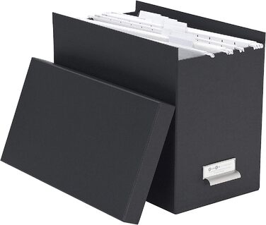 Йохан підвісна коробка для зберігання з кришкою-стильна архівна коробка, що включає 8 підвісних степлерів-підвісна коробка для зберігання папок з ДВП і паперу - (темно-сірий)