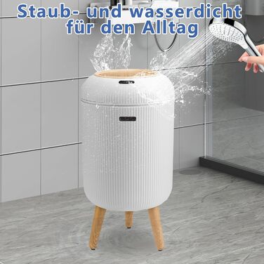 Автоматичний сміттєвий бак з сенсором 12L - Білий сміттєвий контейнер з датчиком для кухні, ванної кімнати, офісу, спальні, туалету. Безшумний, вологостійкий, герметичний.