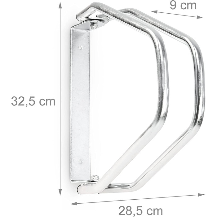 Комплект велосипедних стійок, настінний паркер, регульований, HBT 32.5x9x28.5см, сріблястий, 4 шт.