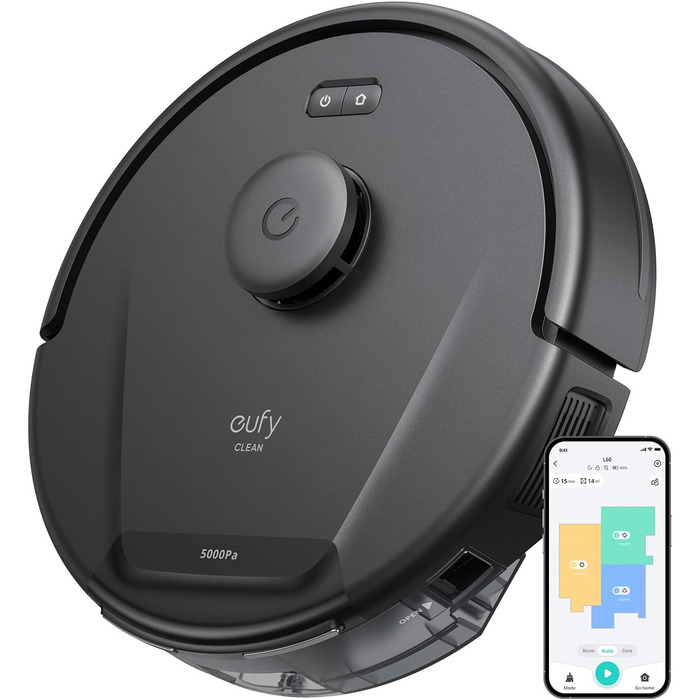 Робот-пилосос eufy Clean L60, потужність всмоктування 5,000 Па, лазерна навігація iPath, керування додатком (відновлено)