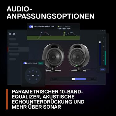 SteelSeries Arena 7 - 2.1-канальна акустична система для геймінгу, чорний, USB, Bluetooth, Aux, оптичний кабель