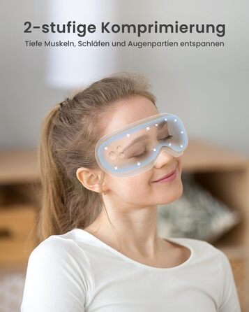 Масажер для очей RENPHO Eyeris 1 з підігрівом, вібрацією та Bluetooth, акумуляторний. Полегшення сухих очей, подарунок для жінок та чоловіків