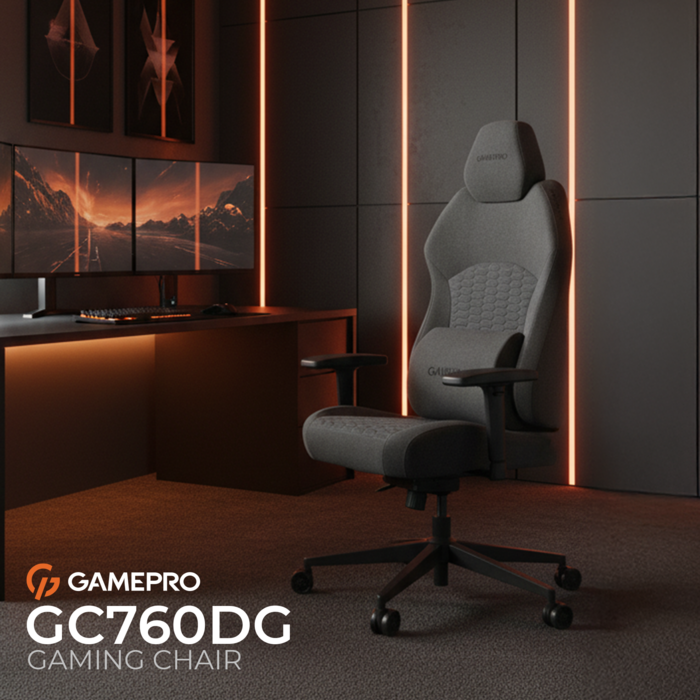Крісло ігрове GamePro GC760DG Fabric Dark Gray